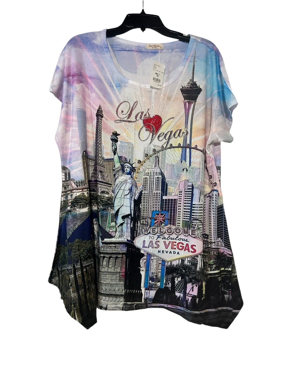 NWT Las Vegas Skyline Scoop Neck Tee - Multicolor